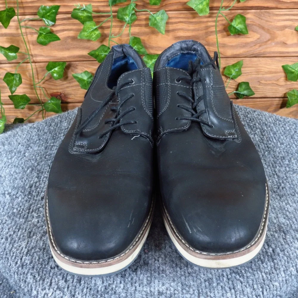 Nunn Bush Circuit Plain Toe Men Casual Oxford Size 13 Medium Black‎ Leather